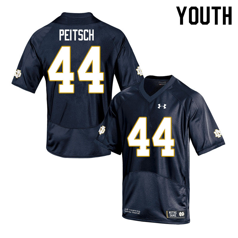 Youth #44 Alex Peitsch Notre Dame Fighting Irish College Football Jerseys Sale-Navy - Click Image to Close